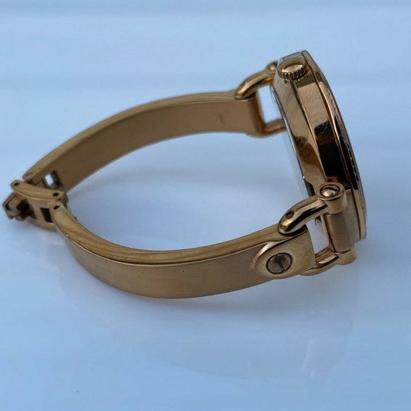 Fossil Ladies Watch GEORGIA Gold Tone Analog Crystals Accent Bezel Wrist Watch - Picture 11 of 12